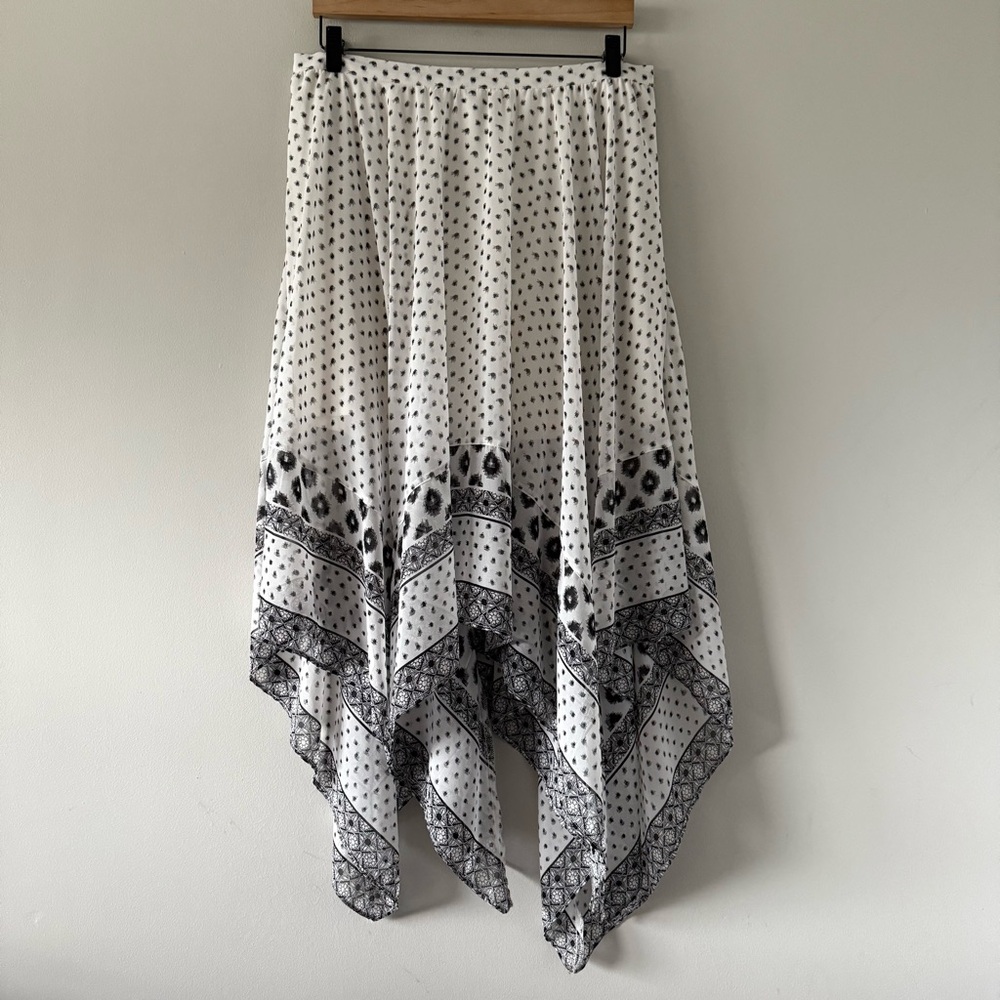 Express Asymmetrical Hem Maxi Skirt Medium Boho Gypsy Hippie Cottage Peasant